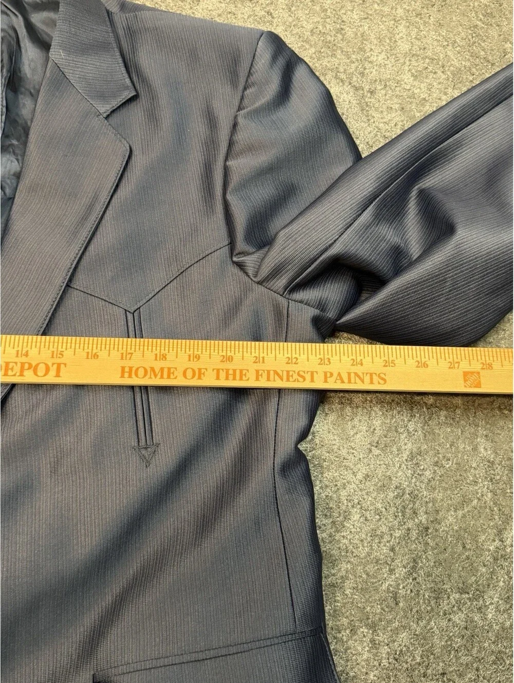 Circle S Western Sport Coat Blazer Mens 46L Blue 2 Button Cowboy USA Vintage